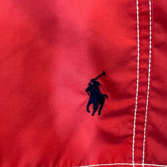 Polo by Ralph Lauren Swim Board Shorts Mens Size 32 Red Preppy Beach Blue‎ Pony - Picture 2 of 16